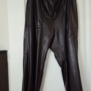 Marc Cain Dark Brown Leather Pants